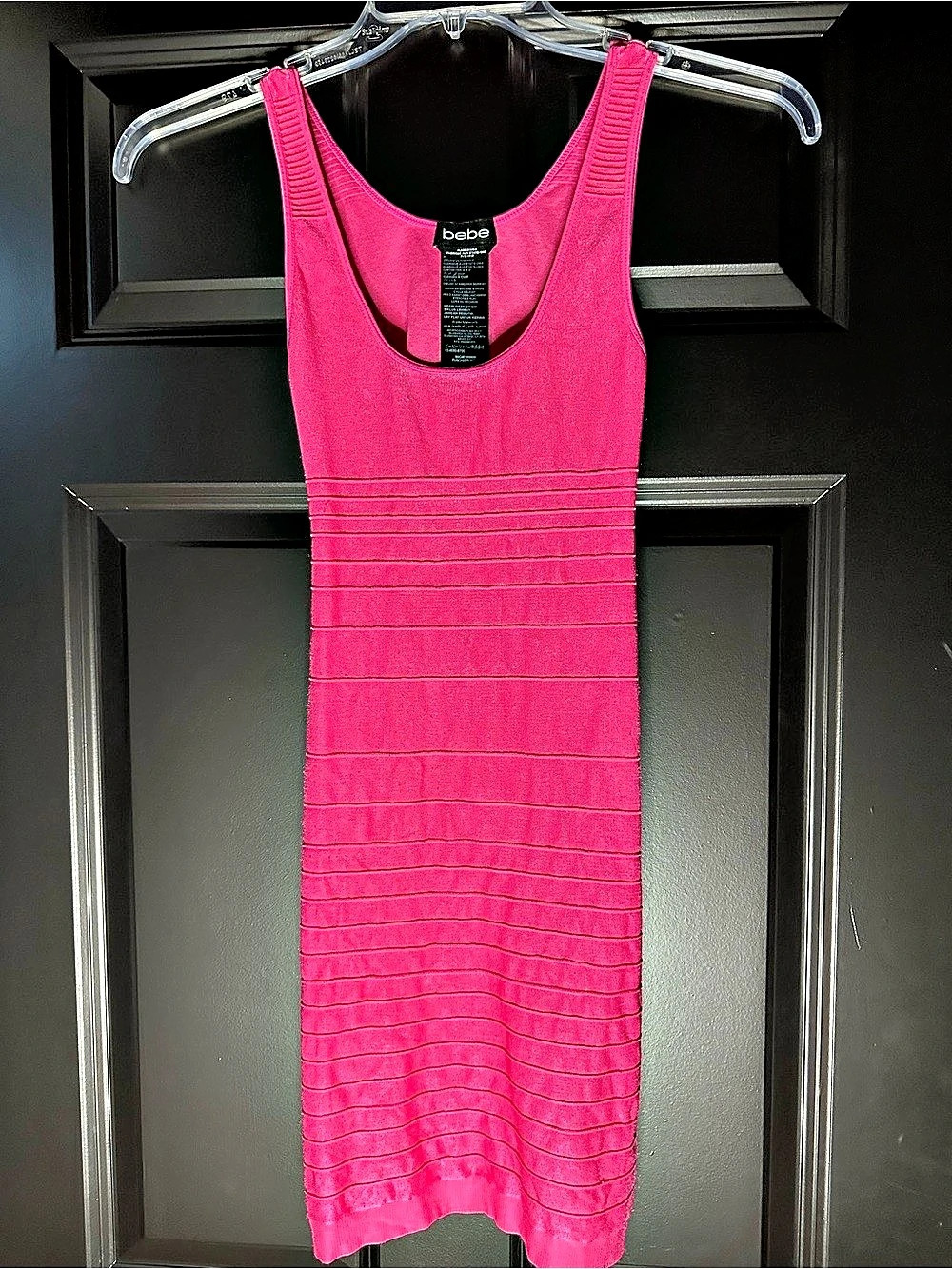 Bebe Open Back Mini Dress Hot Pink